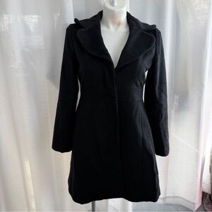Ann Taylor Elegant Black Trench Coat Size S